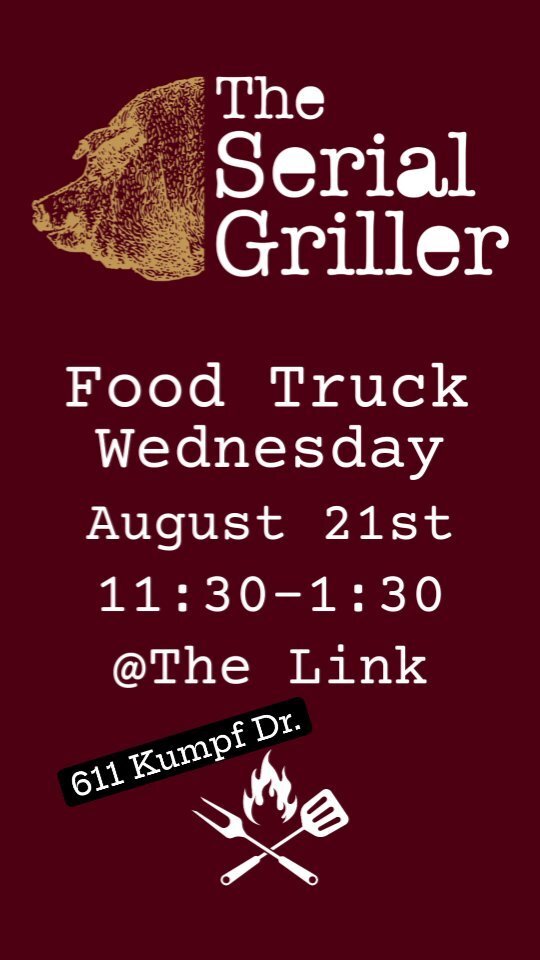 Today is Food Truck Wednesday! Come down to 611 Kumpf Dr. and enjoy @theserialgrillerfoodtruck!! They will be serving from 11:30-1:30, don't miss out! 

#kwfoodtrucks #foodtruck #lunchbreak #supportlocal #foodtruckwednesday #streetfood #lunchtime