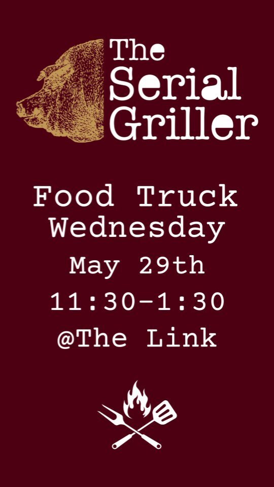 @theserialgrillerfoodtruck is back in action at The Link! Come by for lunch between 11:30 and 1:30 tomorrow. Treat yourself and your teams! 

611 Kumpf Dr. Waterloo 

#foodtruck #foodtruckwednesday #kwfoodtrucks #goodfood #supportlocal