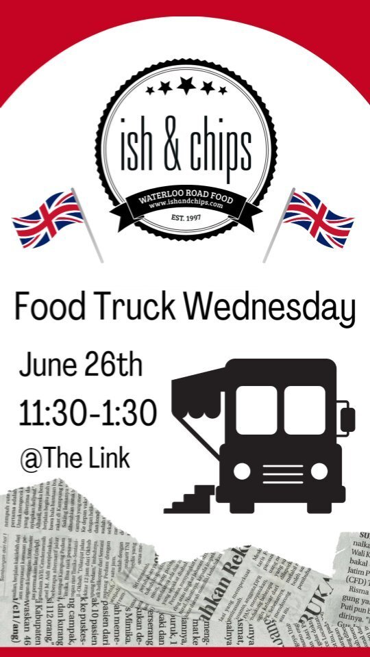 Waterloo Innovation Park is back with @ishandchipstruck from 11:30-1:30 today! Don't miss out on some of the best fish and chips in town!