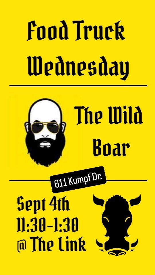 @thewildboarkw is back for another Food Truck Wednesday!! Don't miss out on some seriously good food.

#kwfoodtrucks #foodtruck #lunchbreak #supportlocal #foodtruckwednesday #streetfood #lunchtime