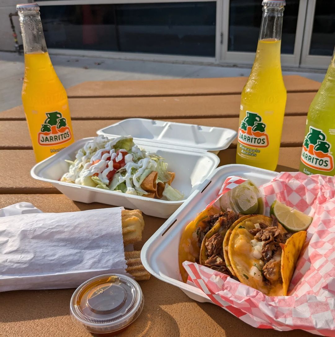 For our last Food Truck Wednesday, I'm enjoying @elmilagrofood chicken flautas, quesabirria, and their very tasty churros! 

Swing by The Link between now and 1:30pm today!!